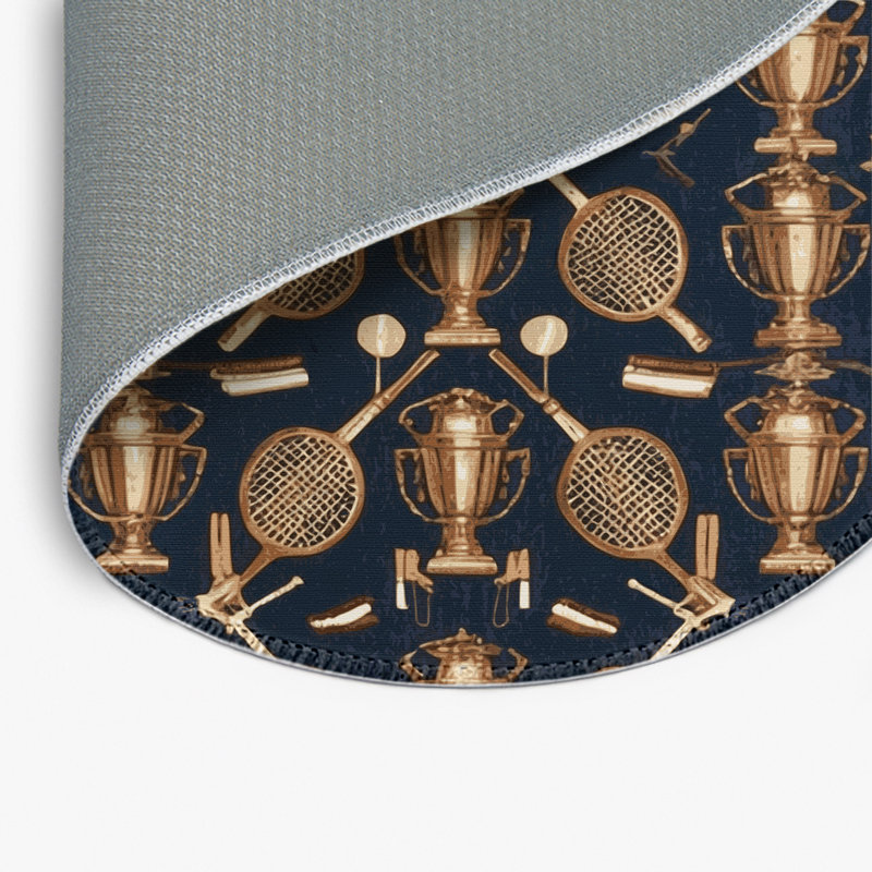 Tapis d'intérieur et d'extérieur gris français, Rond 5 pi