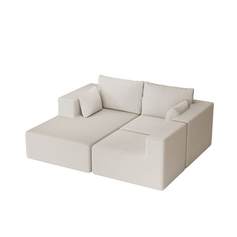 108.3" Sectional Foam Couch,L Shape Sofa With Chaise Lounge,Modular Cloud Sofa  For Living Room,Upholstered Corduroy Couch