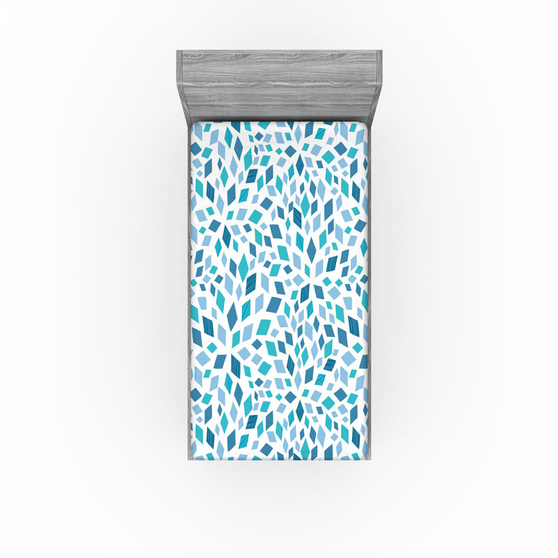 Drap-housse Ambesonne, paquet de 2, Drap-housse simple TG, Bleu ardoise / turquoise abstrait