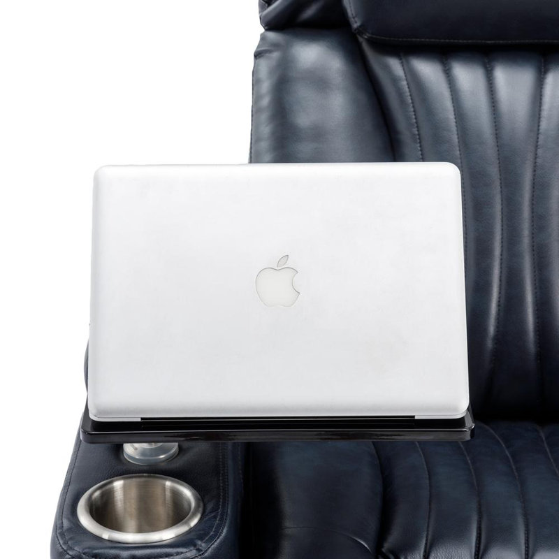 Swivel Recliner (Blue), Blue Faux Leather