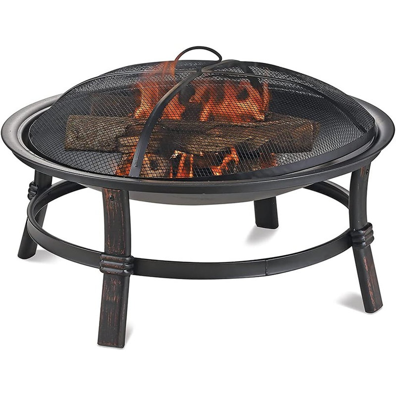 Brushed Copper Wood Burning Outdoor Fire Bowl – Stylish Fire Pit For Patio, Backyard & Garden