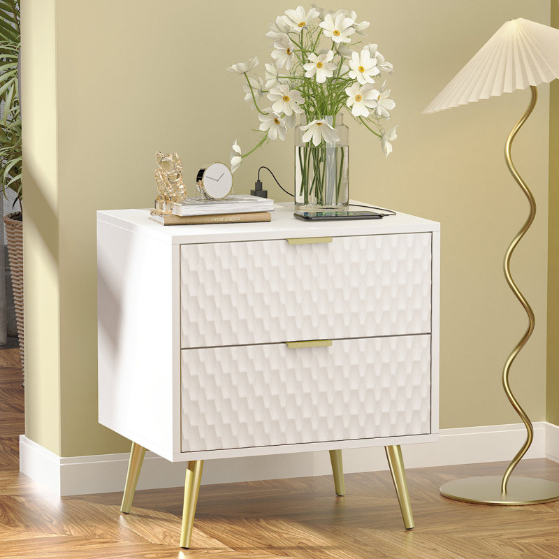 Table de chevet Nielsine, Blanc