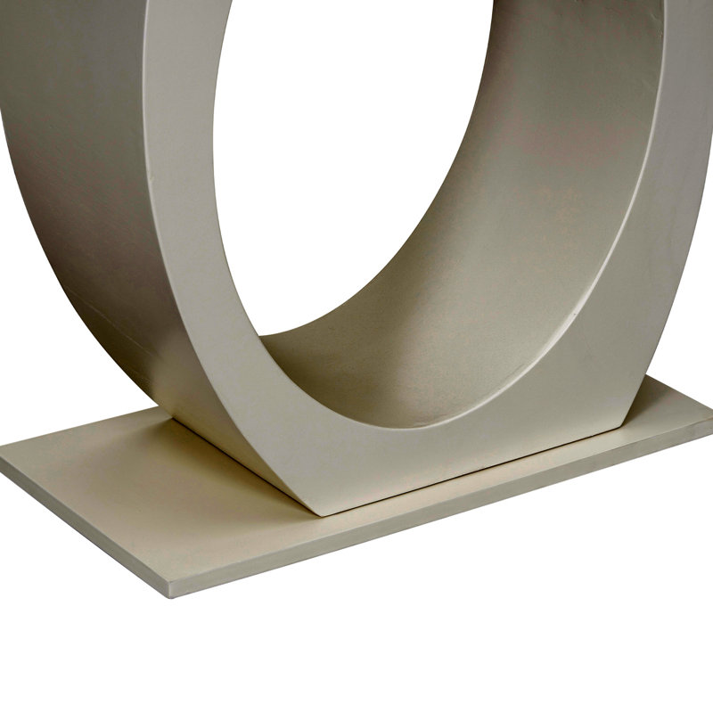 Console élégante et moderne avec base en forme d'œuf, stabilité et durabilité accrues, design épuré, Beige, Beige, Beige