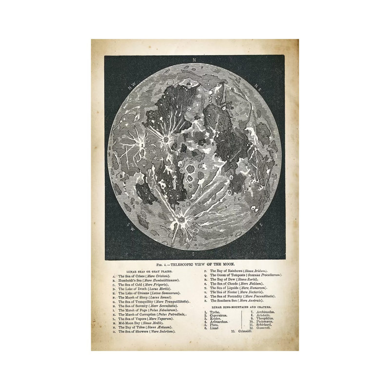 Moon Map by PatentPrintStore - Wrapped Canvas Print, 66.04 cm H x 45.72 cm W x 1.91 cm D