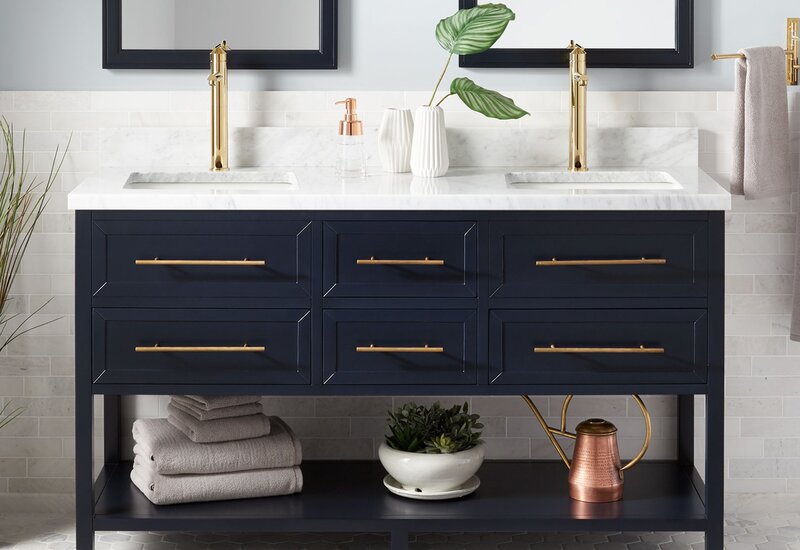 Blue Bathroom Vanities, Signature Hardware