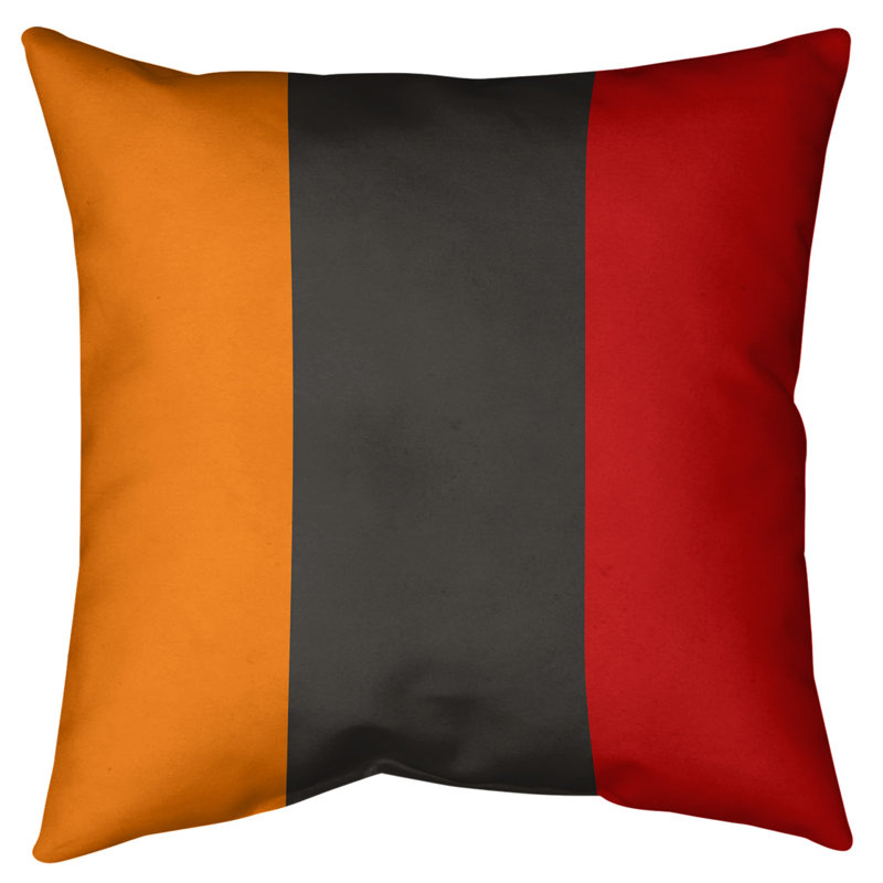 Housse de coussin, 16 po x 1 po, Côté orange / Milieu étain, Polyester filé