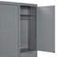 Grand lit escamotable mural avec placard, tiroirs et tablettes, gris-880986184