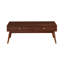 Table basse rétro en placage de noyer avec 2 tiroirs, finition brune