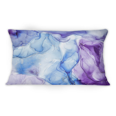 Art décoratif à l'encre bleue et mauve - impression moderne 1