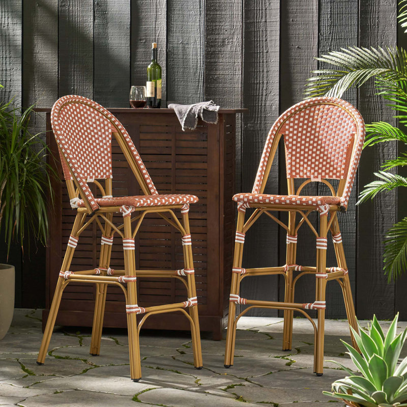 Ensemble de tabourets de bar à hauteur de comptoir résistant aux intempéries avec structure en aluminium léger