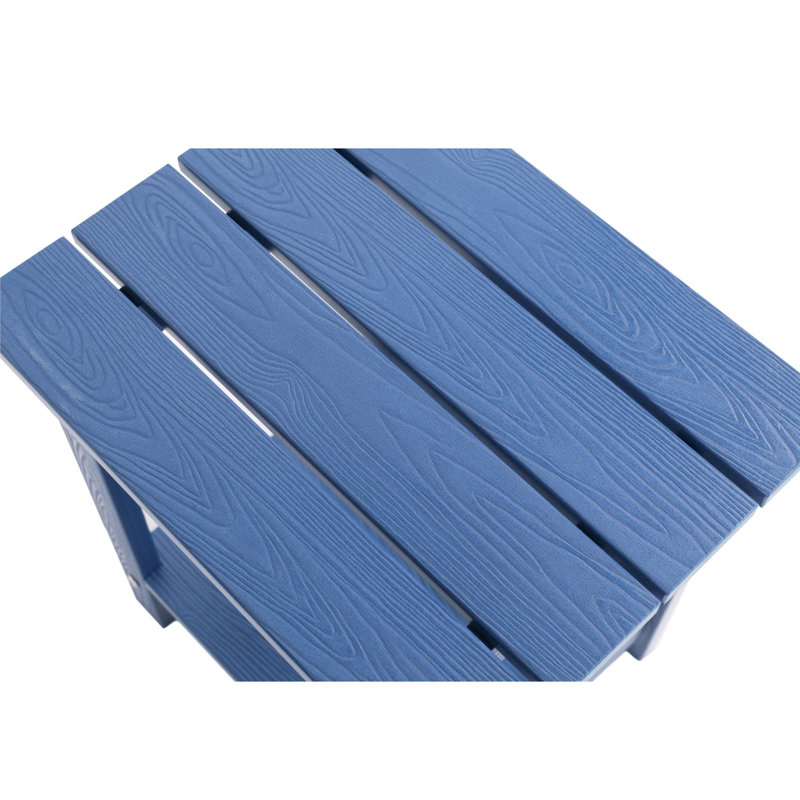 Une table d'appoint imitation bois texturée en bois, simple mais avec une texture riche. Il est livré avec un petit plateau de table et est conçu pour les pique-niques en plein air. Bleu foncé