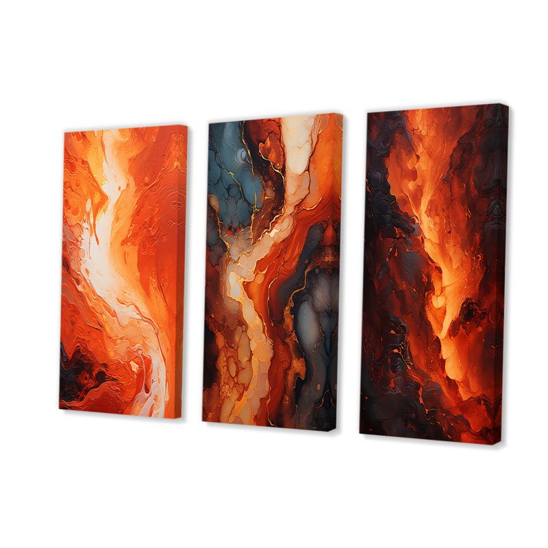 Muse en fusion flamme ardente, H 28 po x l 36 po, Toile tendue