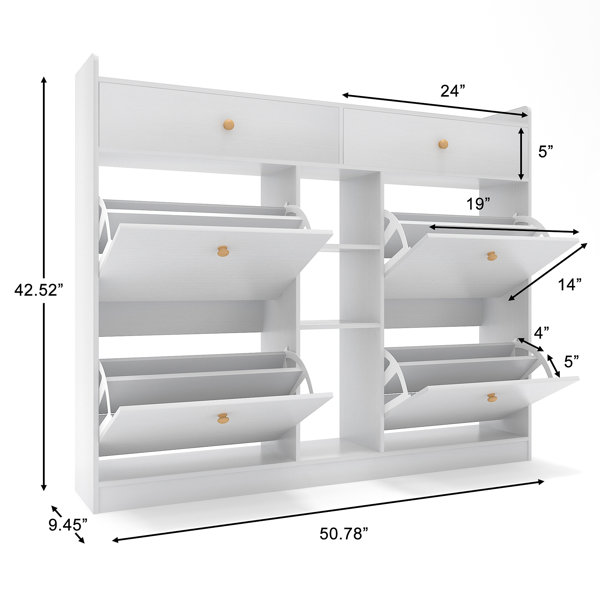 30 Pair Shoe Storage Cabinet Hokku Designs Finish: White