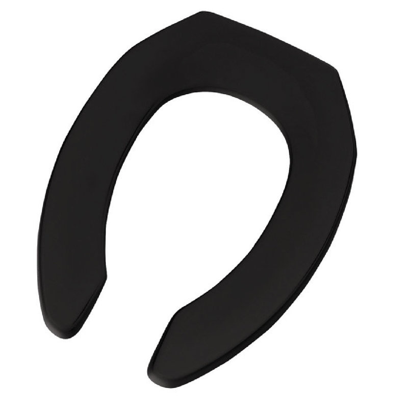 Mayfair by Bemis Elongated Black Plastic Toilet Seat, Black