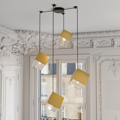Ice Cube 4-Light Cluster Pendant