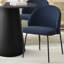 Ensemble de table de salle à manger 5 pièces pour 4 personnes avec table à piédestal noir et 4 chaises rembourrées-111570513
