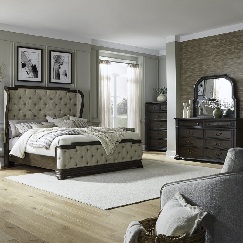Dillmon Queen Shelter Bed, Dresser & Mirror, Chest, Queen
