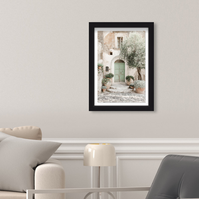 Mint Door I Shadowbox Architecture Print by Oliver Gal, Black Frame, 10 x 15, 11.5"H x 16.5"W, Black Shadowbox
