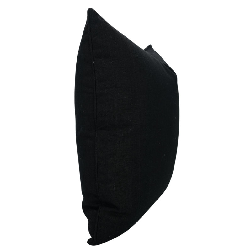 Fabdivine Premium Solid Cushion Cover – Elegant & Durable, Black, 20"H x 12"W
