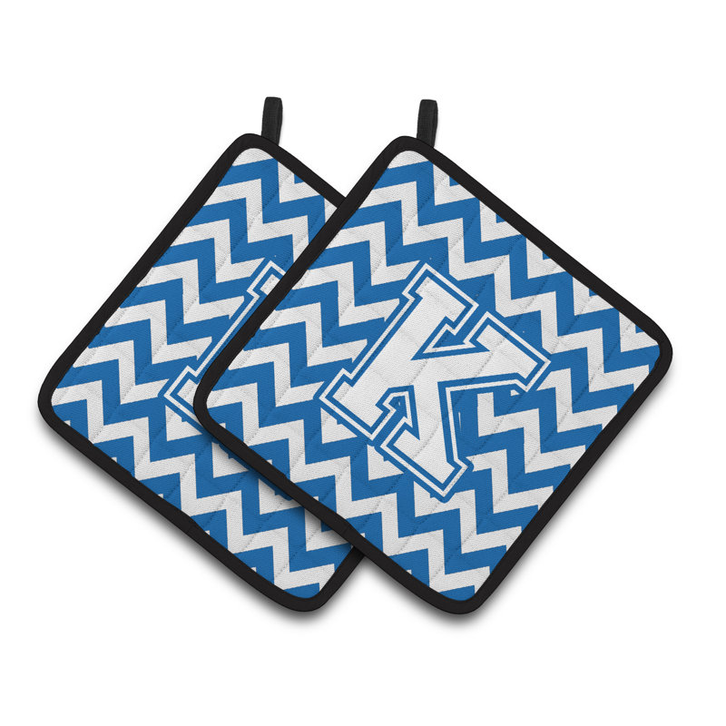 Poignée à chevrons, K, Blanc / bleu