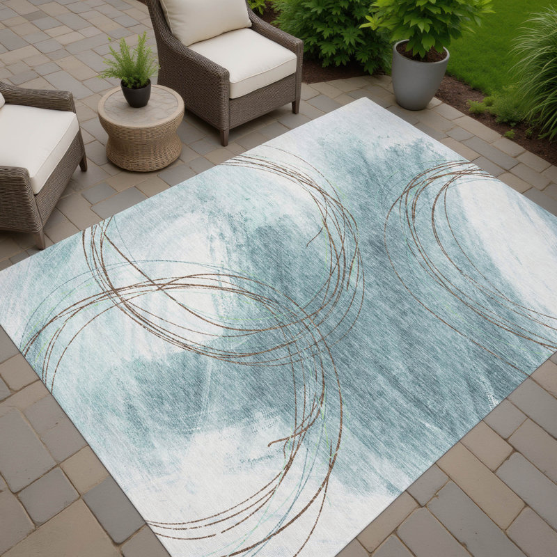 Machine Washable Indoor/Outdoor Chantille ACN2396 Abstract Rug, Rectangle 9' x 12'