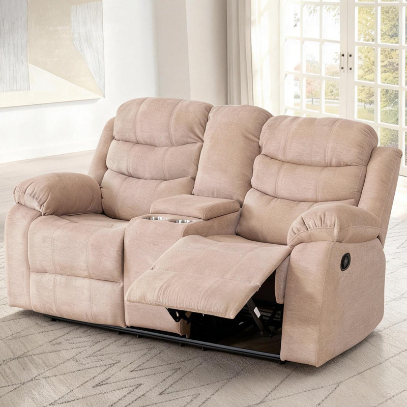 Causeuse inclinable 70,9 po Luxury, Chameau clair