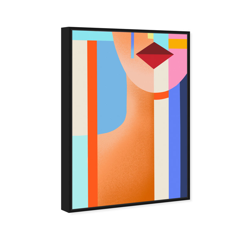 Abstract Shaped Lady III Print, 24" H x 16" W, Black Framed