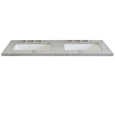 Tangular 49 Ceramic Material 2 Double Bathroom Vanity Top Yes Sink