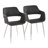 Margarite Contemporary Dining/Accent Chair In Black Metal And Grey Fabric By Lumisource - Set Of 2-197952891-218758463
