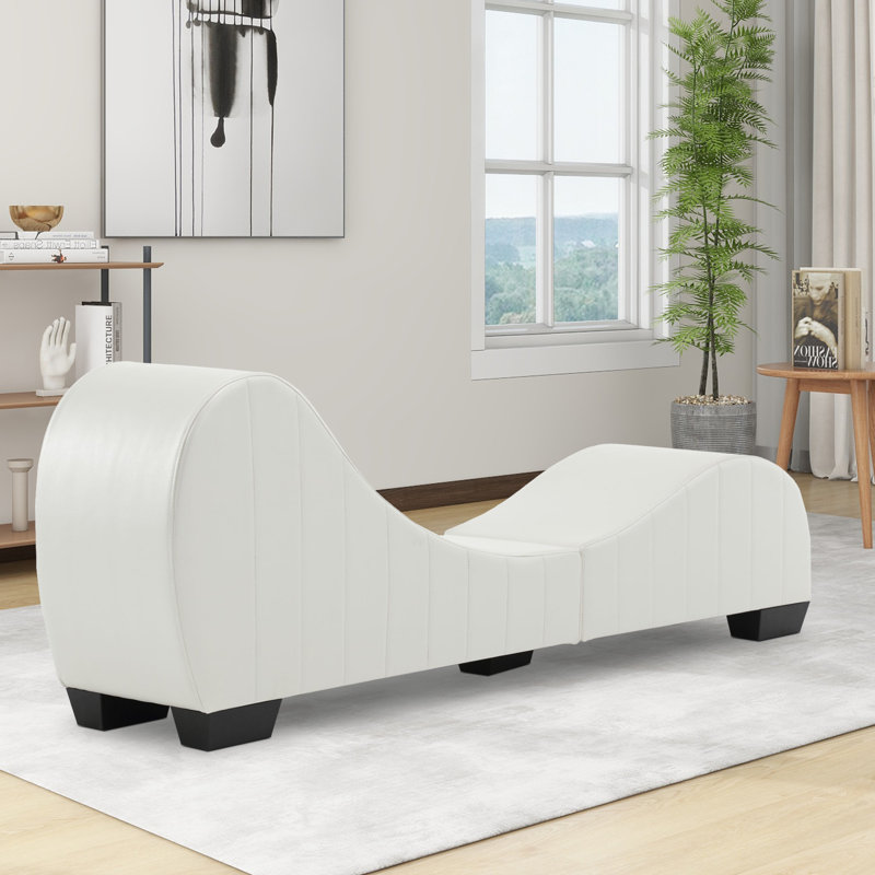 Chaise longue élégante pour l'ultime yoga et la détente. Idéale pour s'étirer et faire de l'exercice., Blanc / Blanc