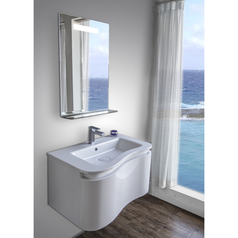 Bressyln Flat Wall Mirror with Shelves