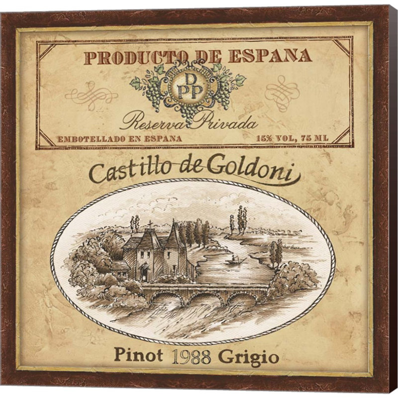 Étiquettes rétro I - reproduction sur toile tendue, H 24 po x l 24 po x P 1,5 po