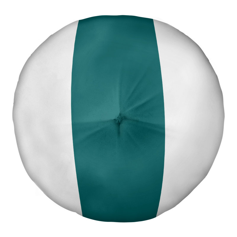  Coussin de sol touffeté, H 26 po x l 26 po, Blanc / aqua