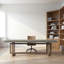 Bureau rectangulaire en bois massif imitation ciment