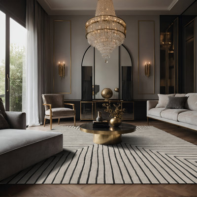 Tapis gris soyeux et moelleux