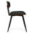 Mavis Vegan Faux Leather Upholstered Dining Chair with Curved Backrest and Tapered Iron Legs-1370629401