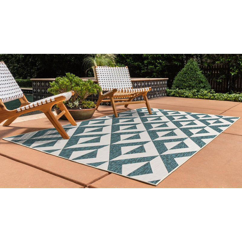 Geometric Indoor / Outdoor Area Rug, Rectangle 274 x 366cm