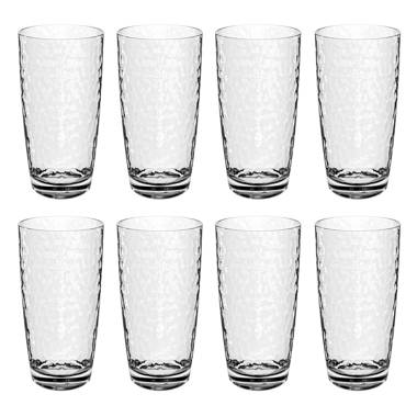 Curva Artisan Series Double Wall Beverage Glasses and Tumblers - Set of 4  Unique 8 oz Drinking Glasses