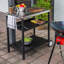 OuterMust Three-Shelf Grill Cart Outdoor Grill Table with Wheels Outdoor Prep Table & Bar for Storage