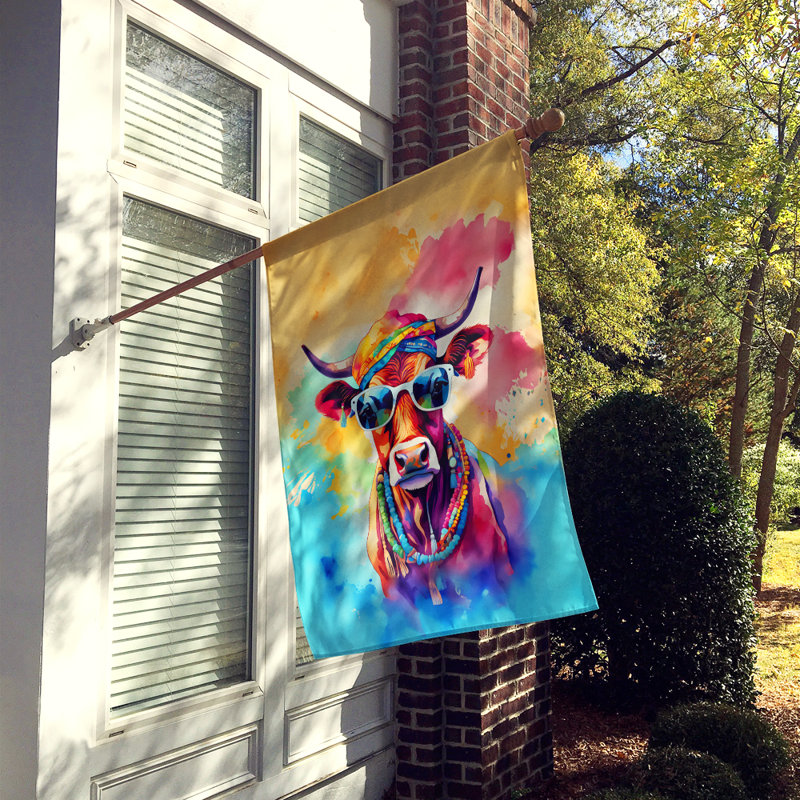 Drapeau de maison de vache hippie