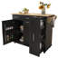 Îlot de cuisine avec abattant, chariot de rangement de cuisine avec organisateur à 3 niveaux, support de rangement interne, chariot de cuisine sur roulettes avec porte-serviettes, 2 tiroirs, pour la cuisine, noir-1001252801