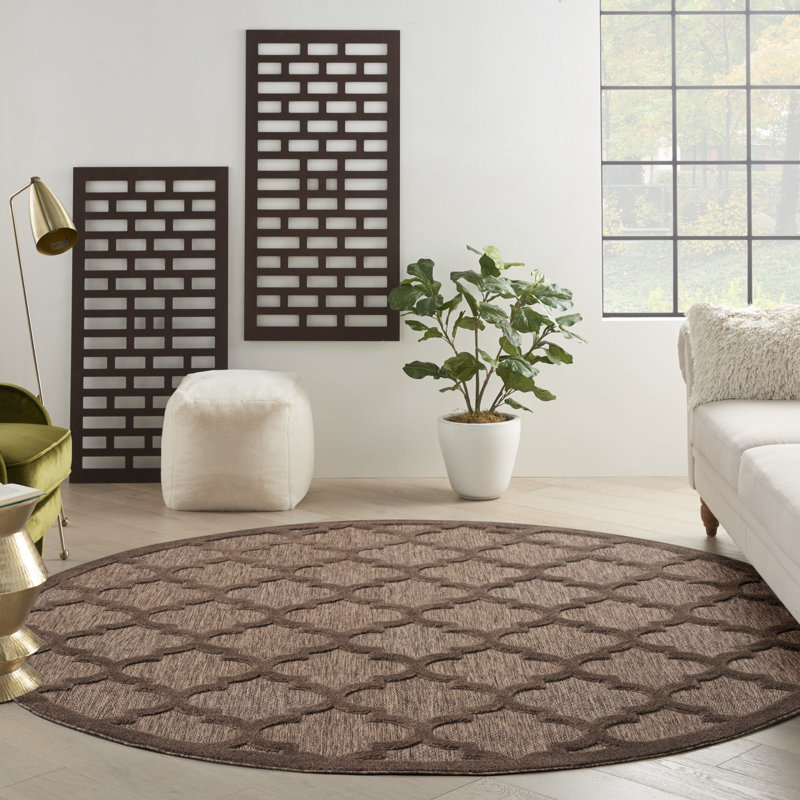 Moung Trellis Indoor/Outdoor Area Rug, Round 8'