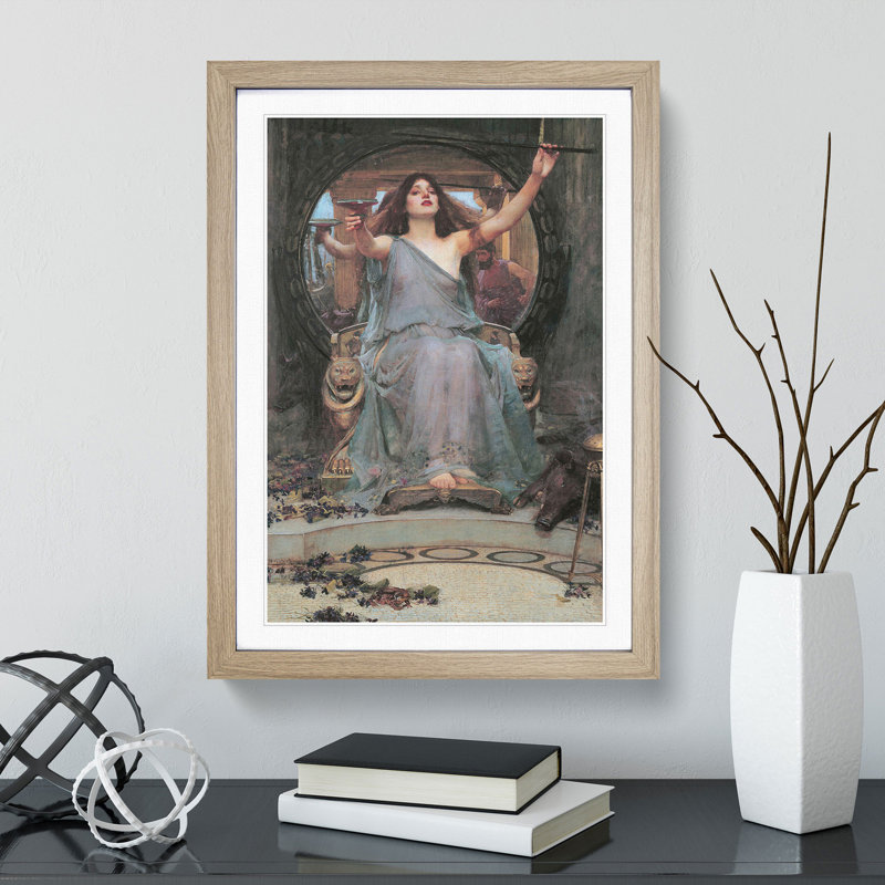 Circe Offering the Cup to Odysseus by John William Waterhouse - Picture Frame Painting, Oak Framed, 48cm H x 36cm W x 2cm D