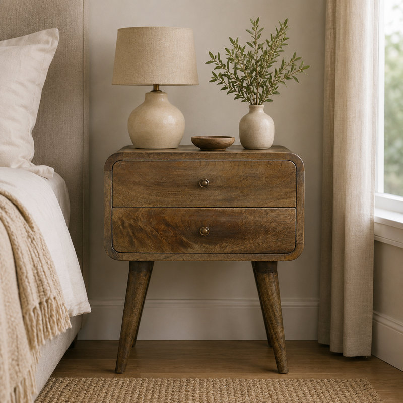 Table de chevet en bois massif Cevat