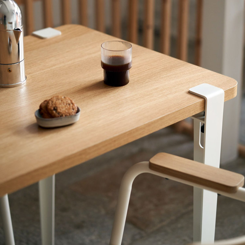 Table de salle à manger Tiptoe, 47.2"W x 23.6"D, Cream White