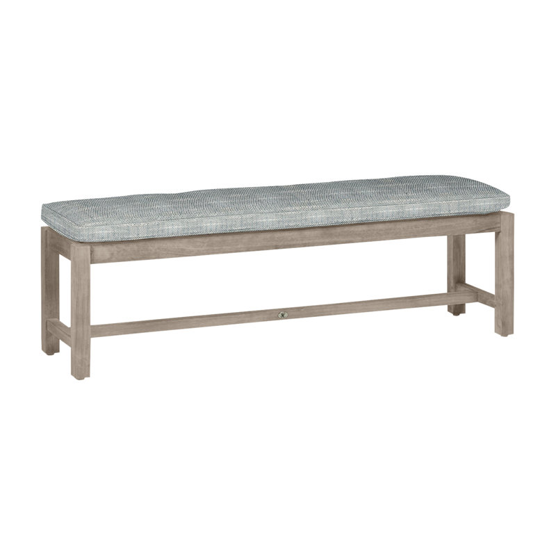 Banc sans dossier Club Teak - Huître, Huître teck, InsideOut® Rollo ‑ lin argent, Pas de soudure