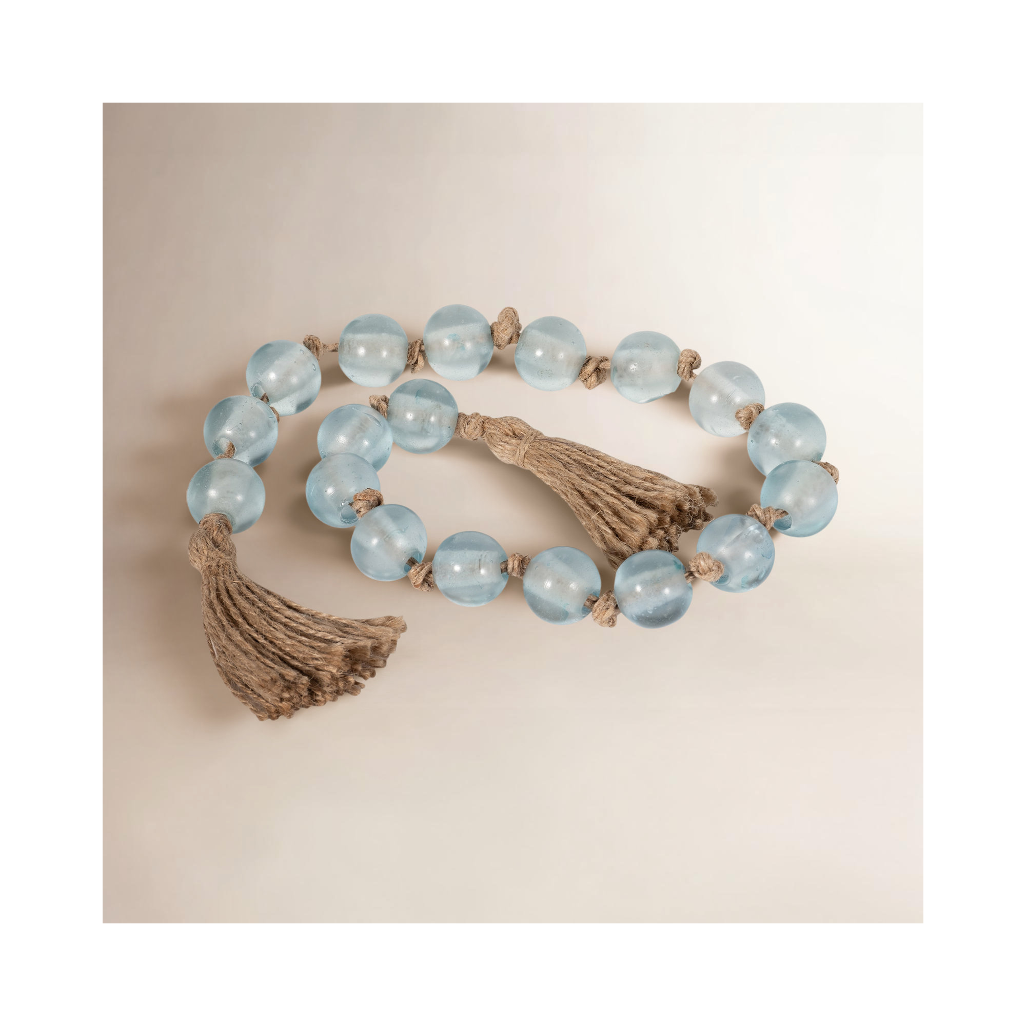 Sagebrook Home Morrigan Beaded Garland: Enhance Your Space with Eco-Friendly Mango Wood & Jute - Rustic Home Decor Beads, Pack of 1