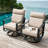  2-Piece Swivel Rocking Sofa Chairs with 5.4" Thick Cushions, Beige-556694715