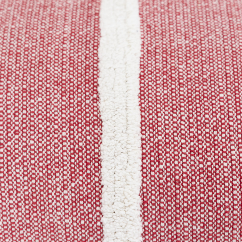  100% Cotton Lumbar Rectangular Pillow Cover & Insert, Red