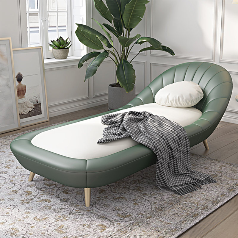 Chaise longue rembourrée Modern, Beige / vert clair